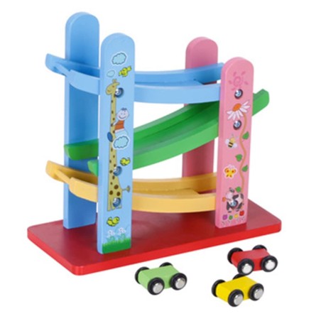 Wooden Ramp Race Track Toy Set for Kids