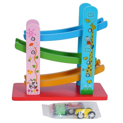 Wooden Ramp Race Track Toy Set for Kids