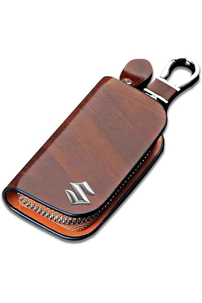 Leather Car Keyring, Brown