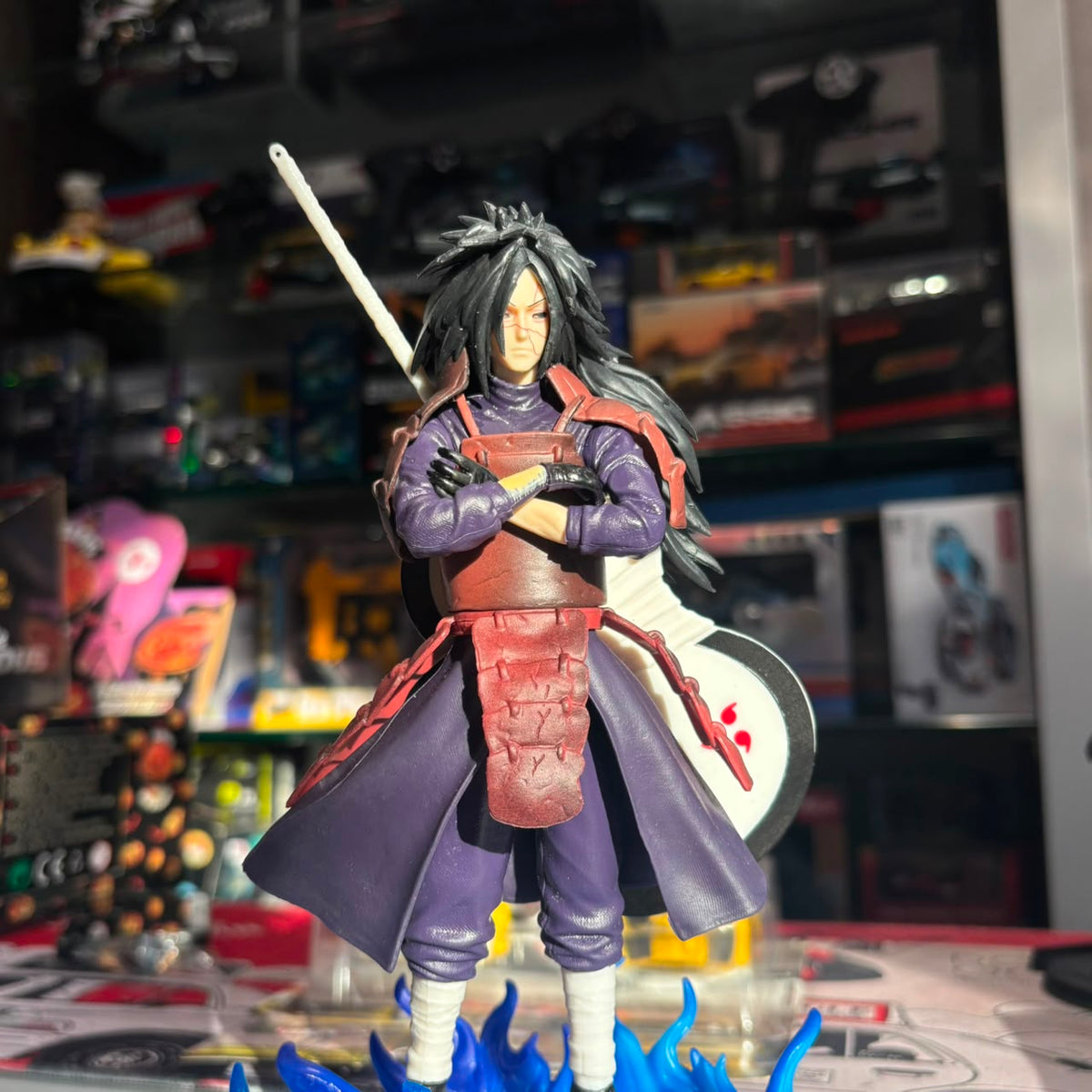 Naruto Madara Uchiha Reanimated Figure with Blue Chakra Aura Base