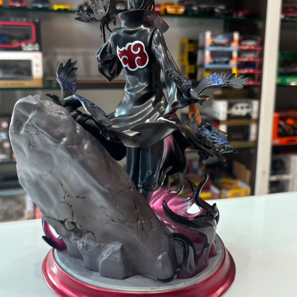 Naruto Shippuden Uchiha Itachi Crow Genjutsu Statue with Alternate Head