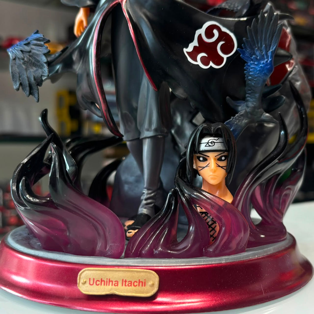 Naruto Shippuden Uchiha Itachi Crow Genjutsu Statue with Alternate Head