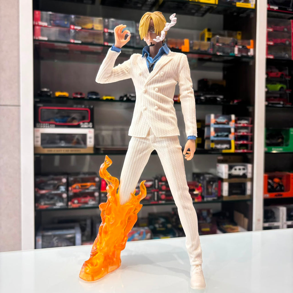 One Piece Sanji White Suit Diable Jambe Flame Effect Collectible Figure