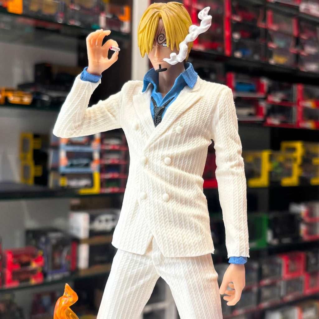 One Piece Sanji White Suit Diable Jambe Flame Effect Collectible Figure