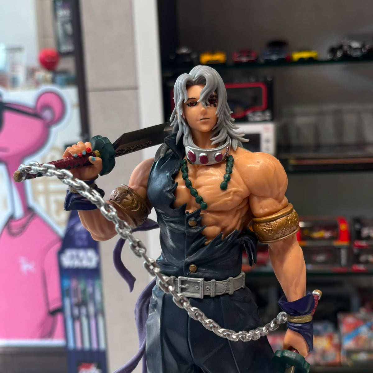 Demon Slayer Tengen Uzui Sound Hashira Figure with Dual Nichirin Blades & Display Base
