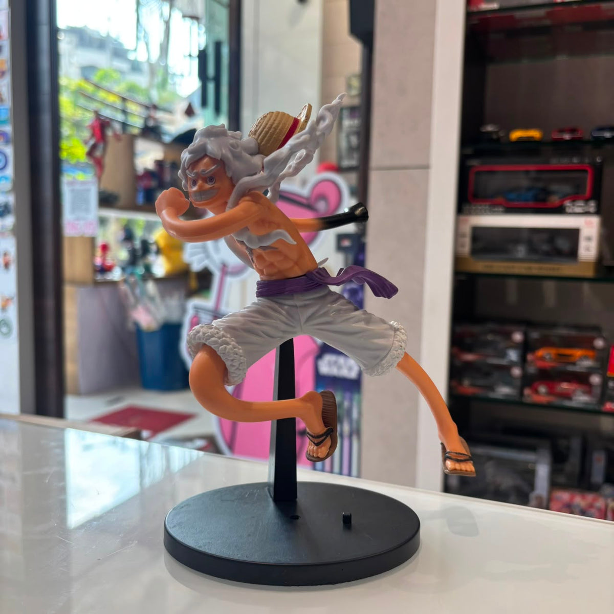 One Piece Monkey D. Luffy Gear 5 Sun God Nika Floating Action Figure