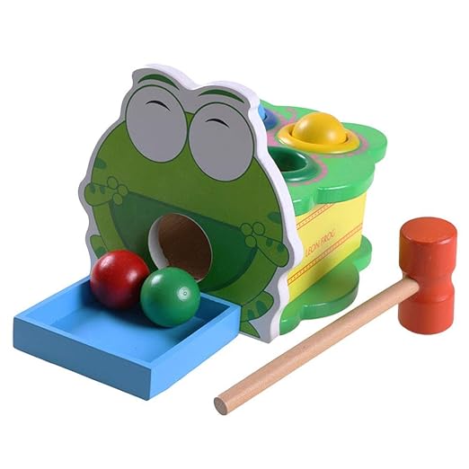 Wooden Hammer and Peg Toy Frog