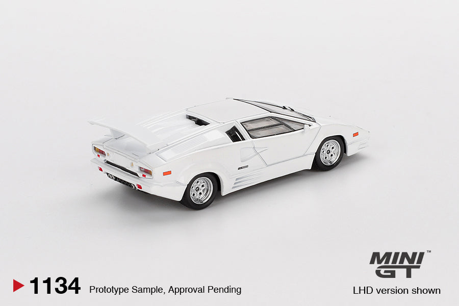 MiniGT 1:64 Lamborghini Countach 25th Anniversary White Diecast Model