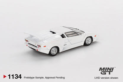 MiniGT 1:64 Lamborghini Countach 25th Anniversary White Diecast Model