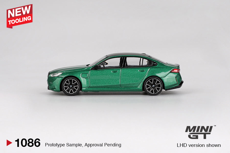 MiniGT 1:64 BMW M5 Isle of Man Green Metallic Diecast Model