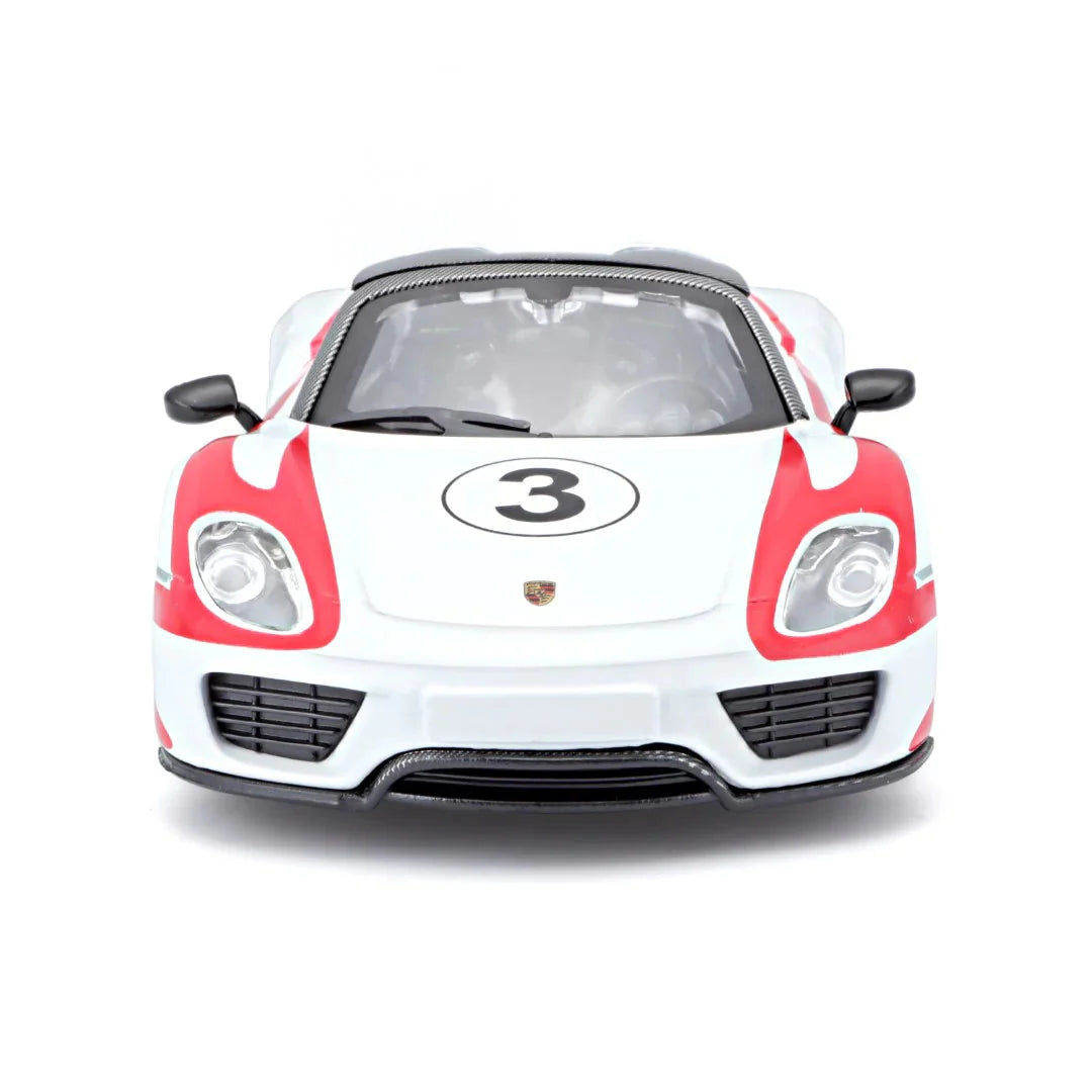 Bburago 1:24 Porsche 918 Weissach Spyder White Diecast