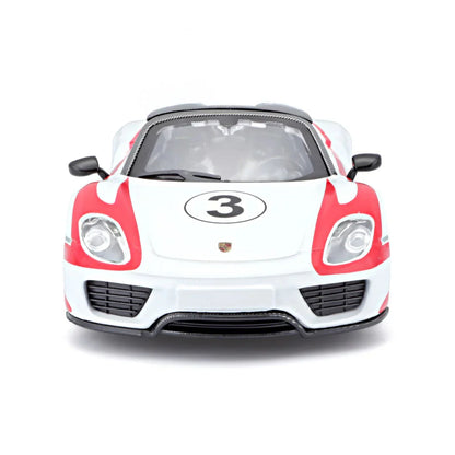 Bburago 1:24 Porsche 918 Weissach Spyder White Diecast