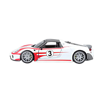 Bburago 1:24 Porsche 918 Weissach Spyder White Diecast