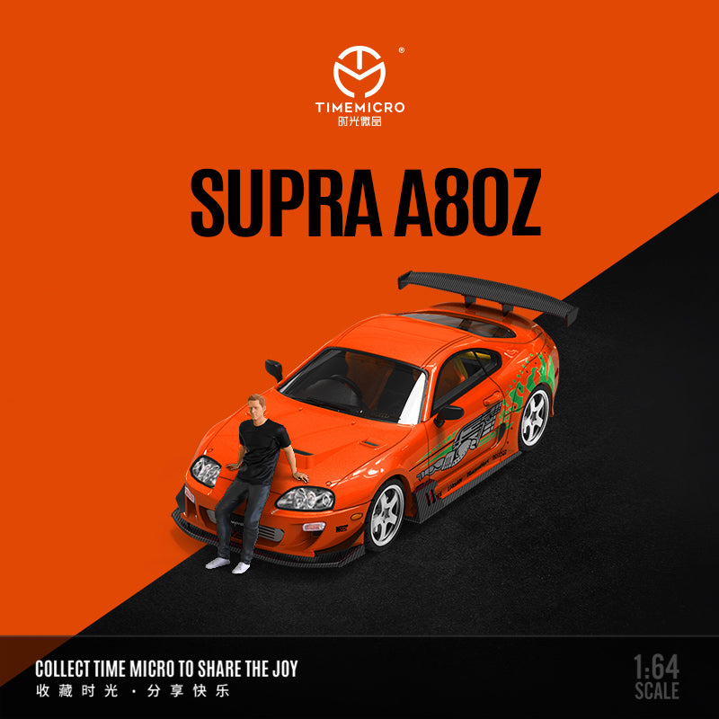 TimeMicro Fast & Furious Toyota Supra A80Z (Paul Walker Figure Included) 1:64 Scale Diecast Model Car