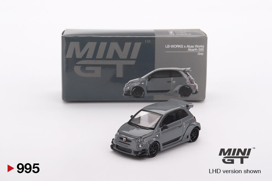 MiniGT 1:64 Abarth 595 LB-WORKS x Abas Works Grey Diecast Model