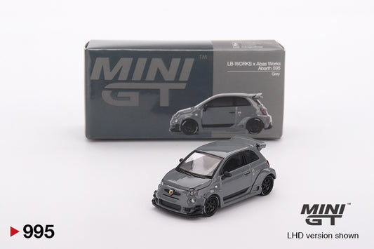 MiniGT 1:64 Abarth 595 LB-WORKS x Abas Works Grey Diecast Model