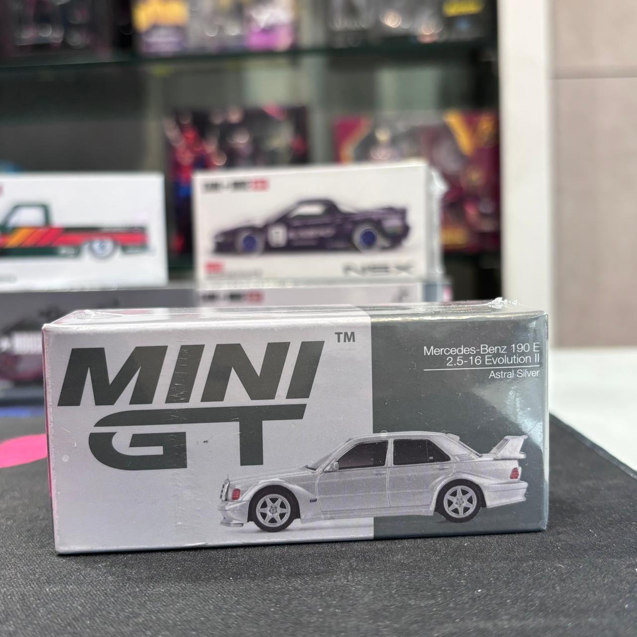 MiniGT 1:64 Mercedes-Benz 190E 2.5-16 Evolution II Astral Silver Diecast Model