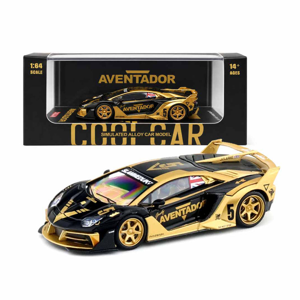 COOLCAR Lamborghini Aventador GT EVO Slammeduk Black Gold 1:64 Scale Diecast Model Car