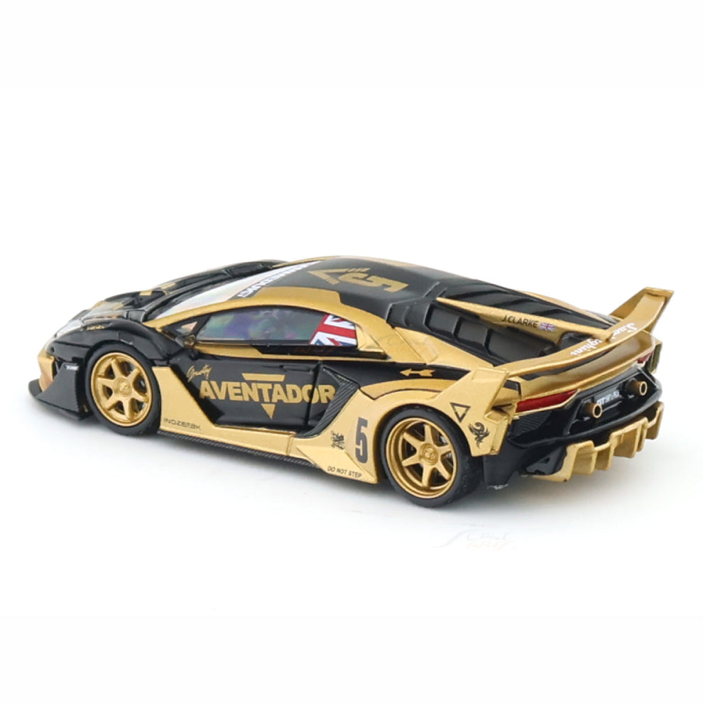 COOLCAR Lamborghini Aventador GT EVO Slammeduk Black Gold 1:64 Scale Diecast Model Car