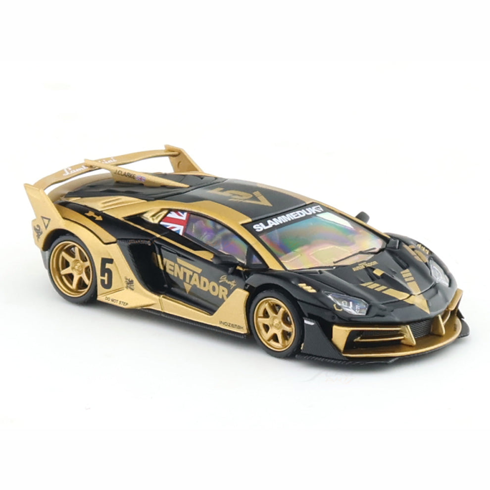 COOLCAR Lamborghini Aventador GT EVO Slammeduk Black Gold 1:64 Scale Diecast Model Car