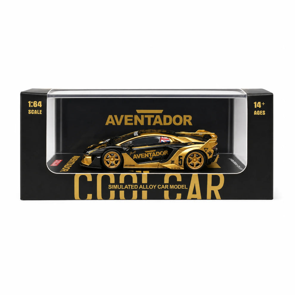 COOLCAR Lamborghini Aventador GT EVO Slammeduk Black Gold 1:64 Scale Diecast Model Car