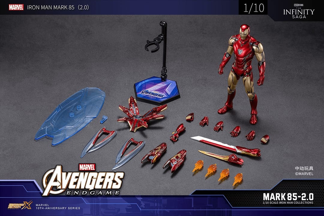ZD Toys Iron Man Mark 85 Action Figure from Avengers Endgame with Light Effects