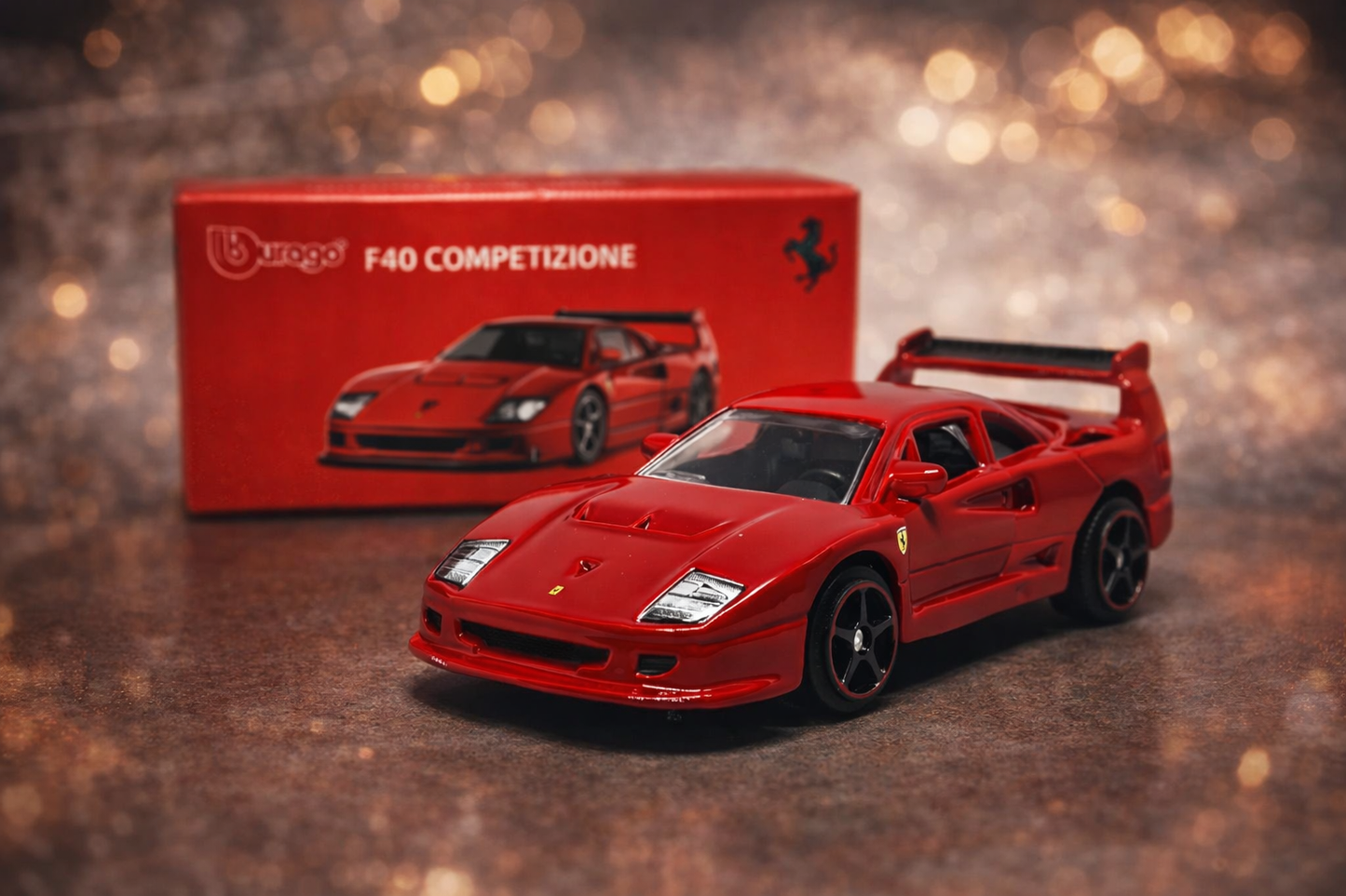 F40 Competizione Ferrari Official 1:64 Scale Model Car by Bburago