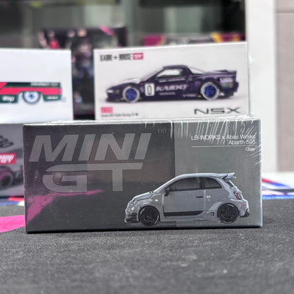 MiniGT 1:64 Abarth 595 LB-WORKS x Abas Works Grey Diecast Model