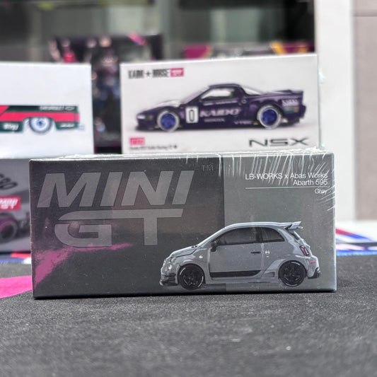 MiniGT 1:64 Abarth 595 LB-WORKS x Abas Works Grey Diecast Model