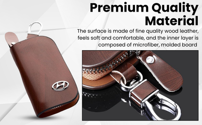 Leather Car Keyring, Brown