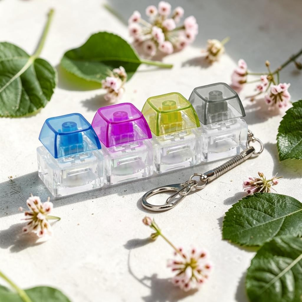 Clicky Mechanical Keyboard Fidget Keychain Charm (Blue Switch)