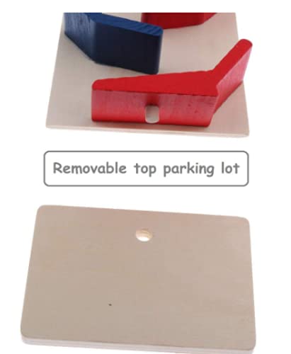 Wooden Small Slippery Cars Race Track playset- Multi Color