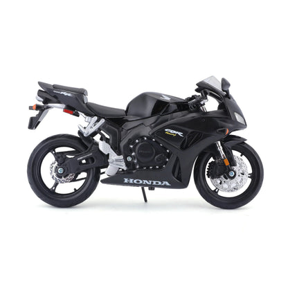 Black Honda cbr1000rr motorcycle scale model on a white background