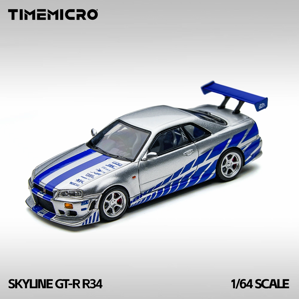 TimeMicro C-West Nissan Skyline GT-R R34 1:64 Scale Diecast Model (Brian O'Conner Tribute)