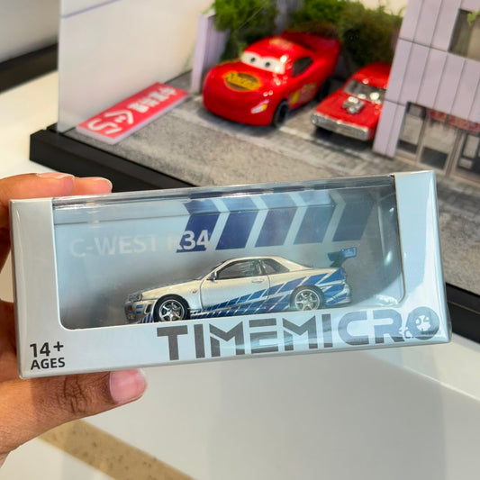 TimeMicro C-West Nissan Skyline GT-R R34 1:64 Scale Diecast Model (Brian O'Conner Tribute)
