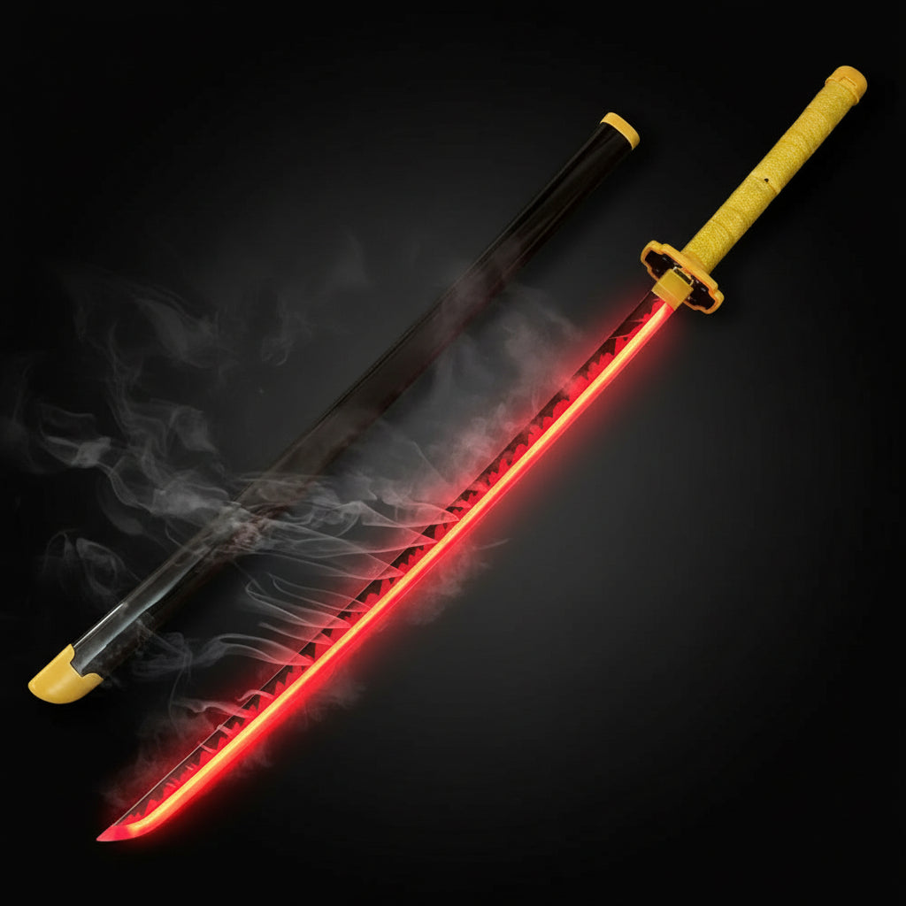 Demon Slayer Katana with Glowing Smoke Effects