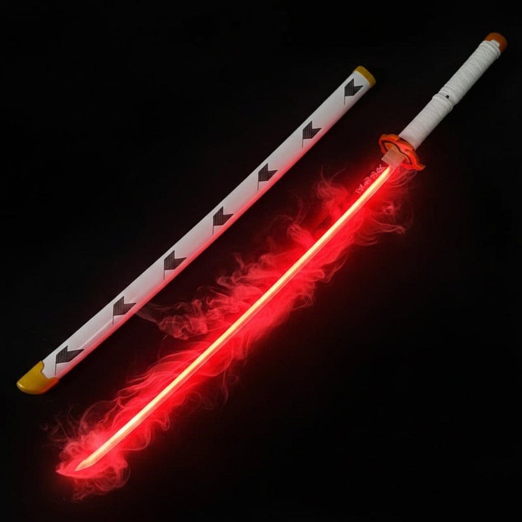 Demon Slayer Katana with Glowing Smoke Effects