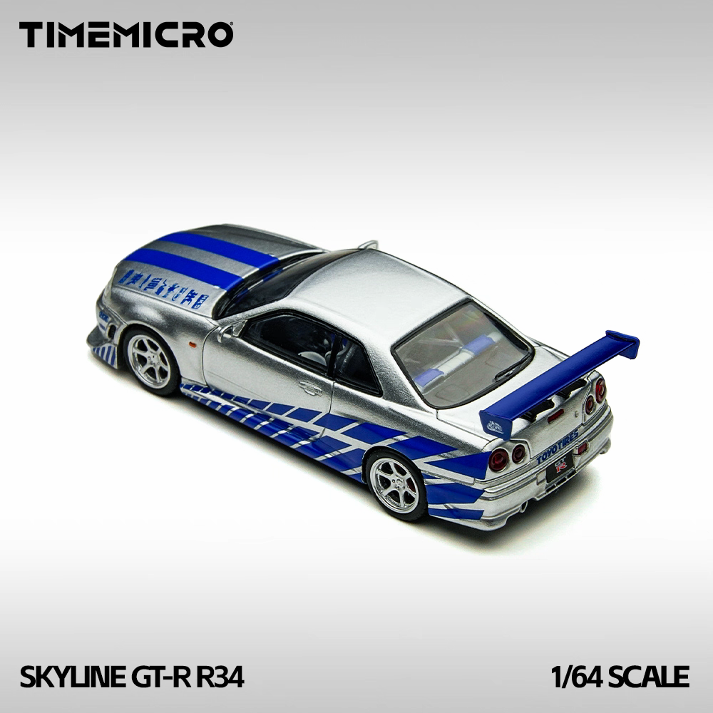 TimeMicro C-West Nissan Skyline GT-R R34 1:64 Scale Diecast Model (Brian O'Conner Tribute)