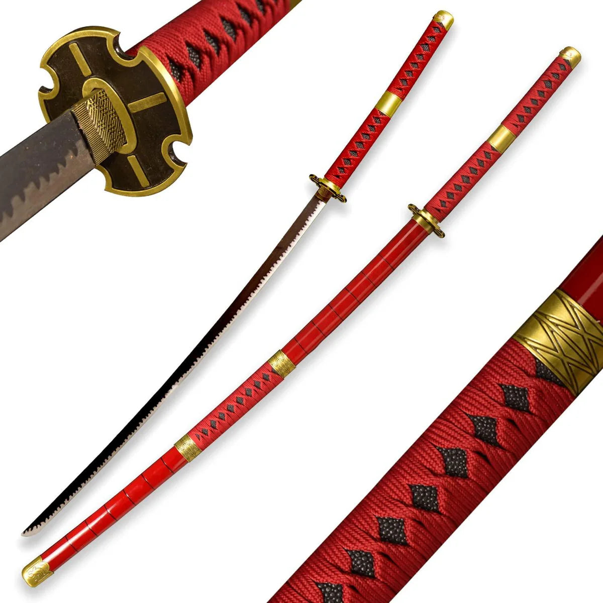Zoro Sandai Kitetsu Wooden Katana Full Size Replica