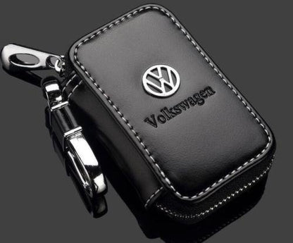 Leather Car Keyring, Black