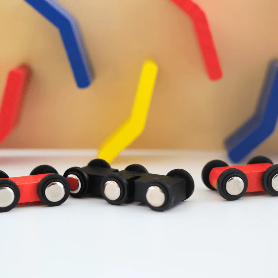 Wooden Small Slippery Cars Race Track Playset