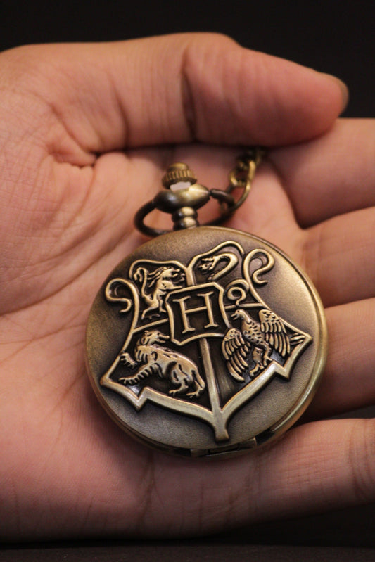 Harry Potter Hogwarts Logo Pocket Watch