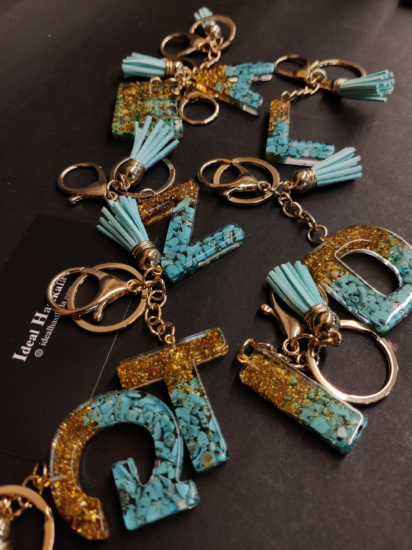 Alphabet Resin Keychains