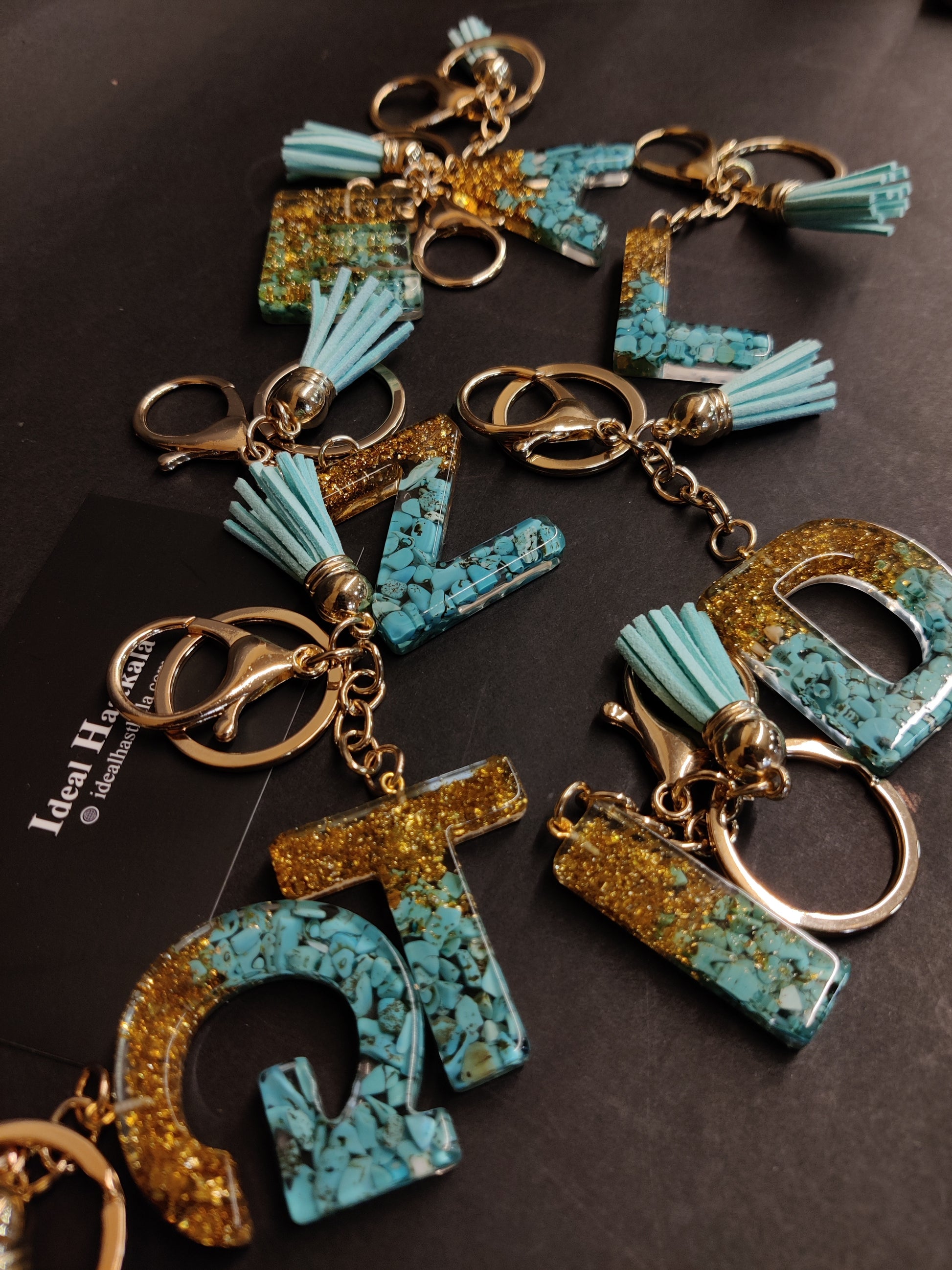 Alphabet Resin Keychains